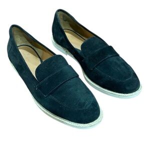 Caslon Tristian Black Suede Leather Espadrille Loafers Womens Sz 9.5